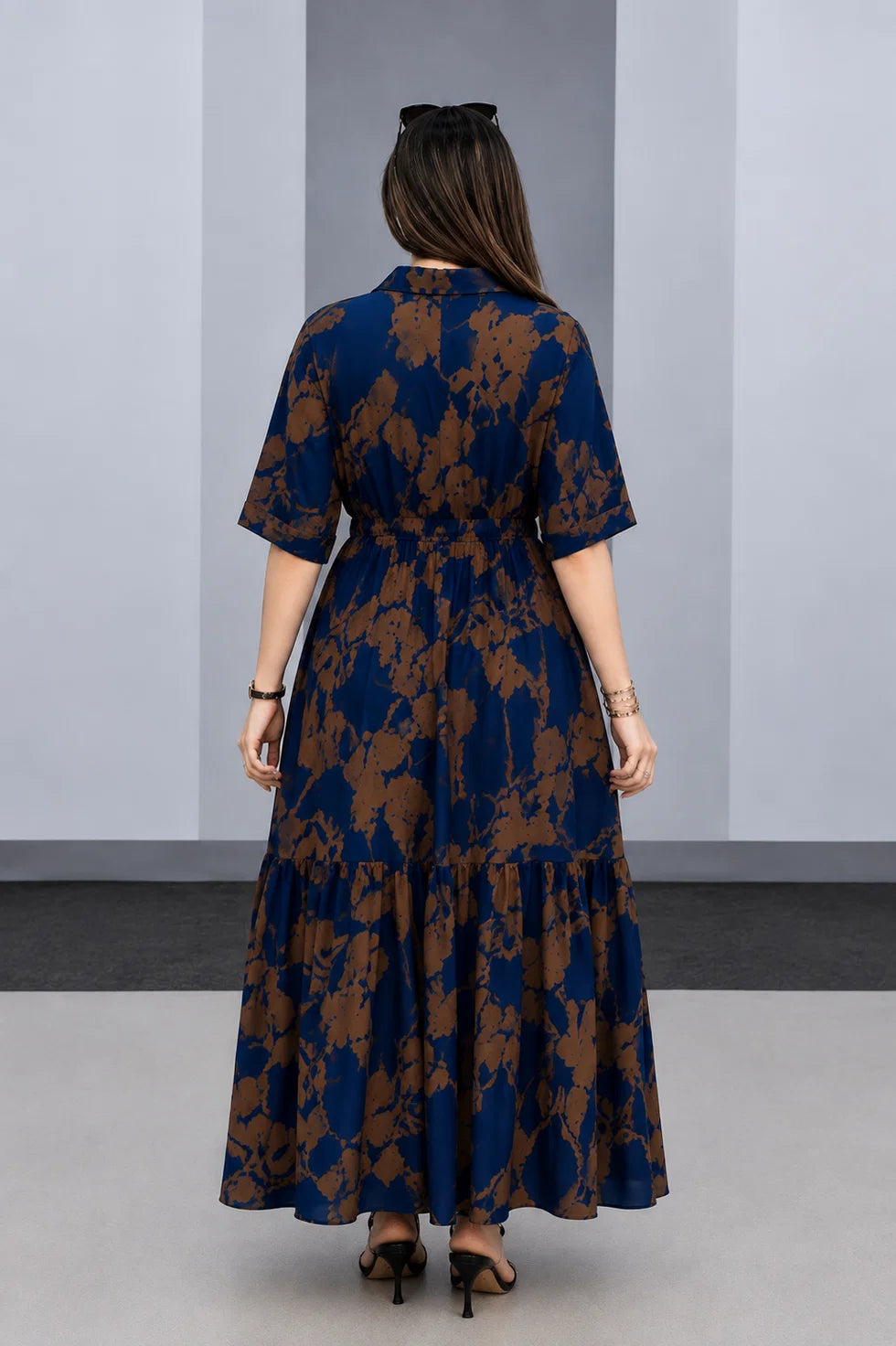 Arabic-code Premium Printed Rayon Maxi Dress