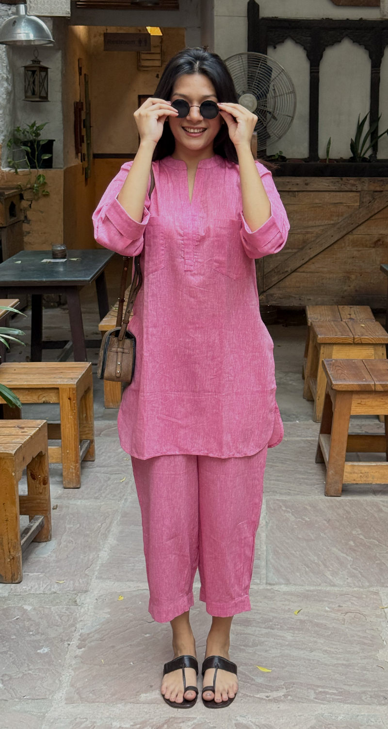 Premium Pure Cotton Ethnic Co-Ord Set – Breathable & Soft Luxury Kurta & Pants Ensemble