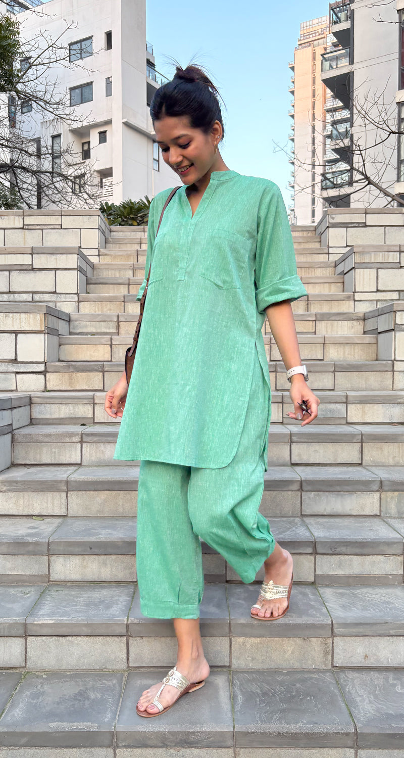 Premium Pure Cotton Ethnic Co-Ord Set – Breathable & Soft Luxury Kurta & Pants Ensemble