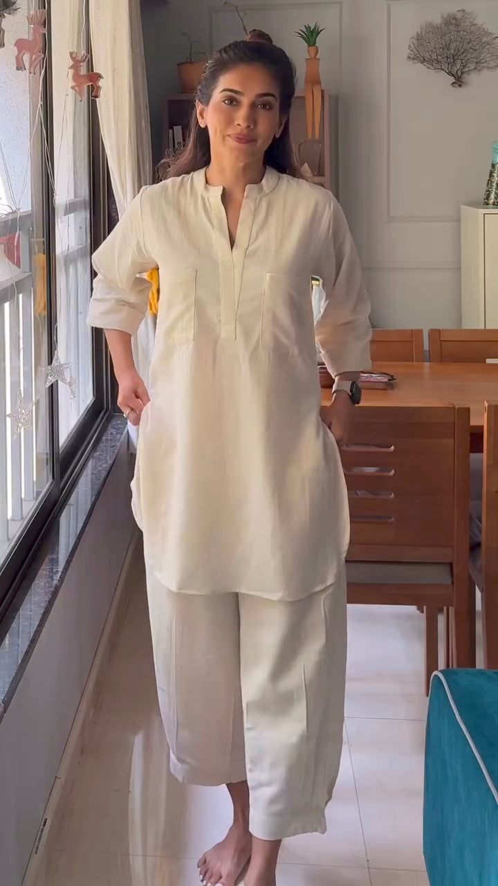Premium Pure Cotton Ethnic Co-Ord Set – Breathable & Soft Luxury Kurta & Pants Ensemble