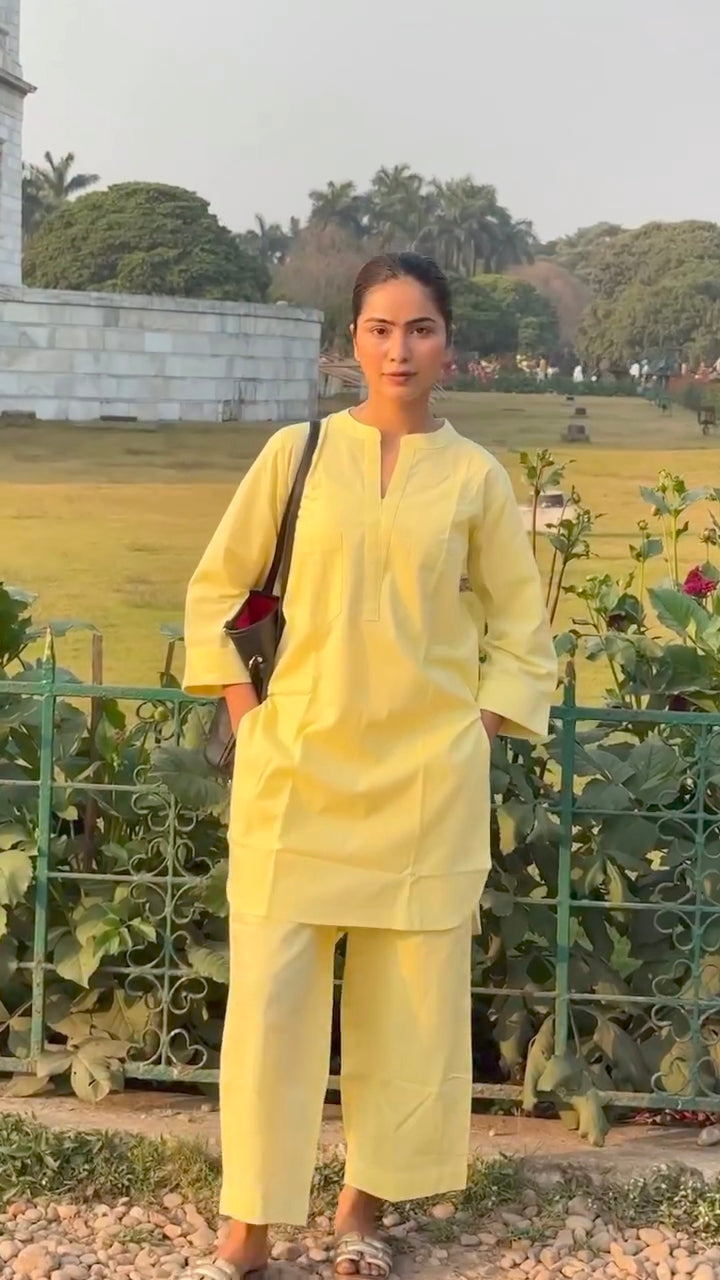 Premium Pure Cotton Ethnic Co-Ord Set – Breathable & Soft Luxury Kurta & Pants Ensemble
