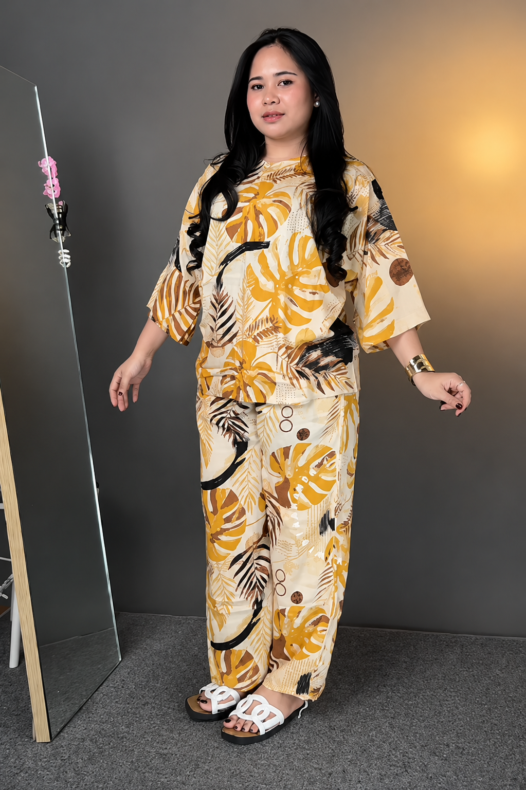 Yellow Premium Printed Co-Ord Set for Women | Stylish 2-Piece Outfit